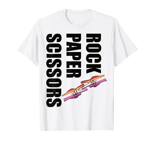 Rock Paper Scissors LGBTQ+ Pride Month Lesbian Pride Flag Maglietta