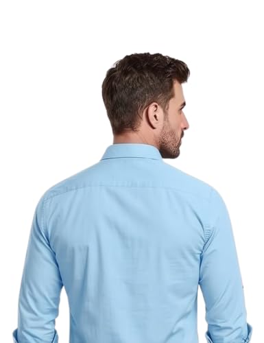 Image of Men's Double Flap Pocket | Regular Fit | Solid Spread Collar | Versatile Everyday Office Wear Comfortable |Stylish Design | Shirt
