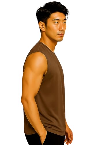 Image of JUGULAR Tank Tops Sleeveless T-Shirt for Men Gym Wear Vest Solid Stylish Round Neck Running for Sports Workout Fitness & Casual or Beach Wear