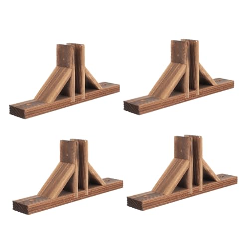 Support de clôture en bois marron STOBAZA | Kit de base 4 pièces avec trous de fixation
