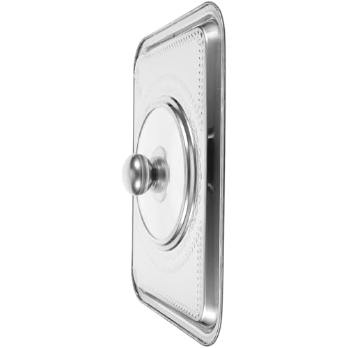 Lurrose Tapa de Bandeja de Acero Inoxidable para Parrilla Rectangular Cubierta Visible para Pescado y Alimentos Protección Práctica para Cocina y Restaurante