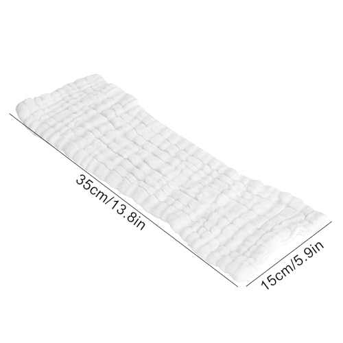 Pannolino per Pannolini per Bambini, 5 Pezzi Pannolini Riutilizzabili in Garza Cotone Morbido Assorbimento Acqua Multifunzione Bavaglini Asciugamani Tovagliolo Traspirante per Neonati Neonato(White) - 5