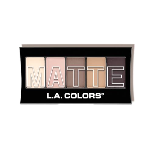 L.A. COLORS 5 Color Matte Eyeshadow Palette, Natural Linen CEM471