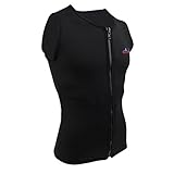 ダイビングサーフィン用メンズ2mmブラックネオプレンウェットスーツベストフロントジッパートップM