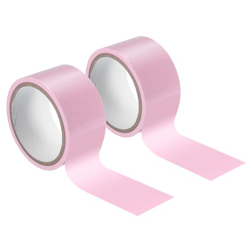 PATIKIL Non Stick Static Tapes 2 in x 50 Ft, 2 Roll Duct Tape No Glue Electrostatic Adsorption Tape for Organizing Cables Securing Crafts, Pink