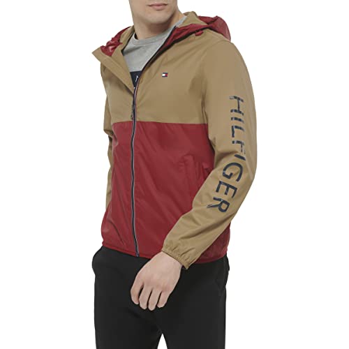 Image of Tommy Hilfiger Men's Lightweight Active Water Resistant Hooded Rain Jacket