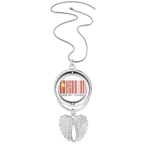 Collier ailes d'ange avec code-barres chinois, un bijou symbolique fort