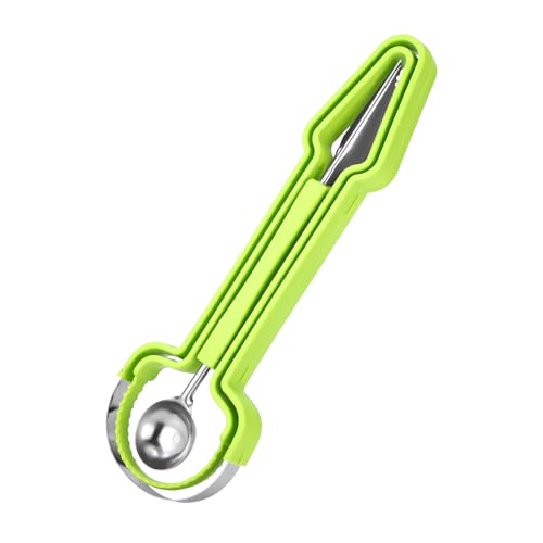 Melon Baller Scoop Set, Stainless Steel 3-in-1 Durable Melon Baller Scooper Tool Practical Kitchen Gadget Kit for Watermelon Cantaloupe Dragon Fruit Cutter