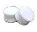 White Acrylic Plugs - 7/8" - 22mm - Sold As a Pair