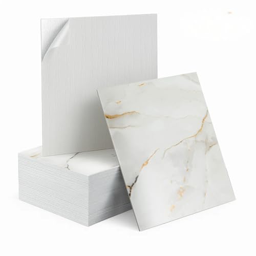 M.J COMFY-LIFE 50PCS Marble Self-Adhesive Wall Tiles 30x30cm – Peel and Stick Wall Panels for Kitchen, Bathroom, Bedroom and Living Room Wall Decor