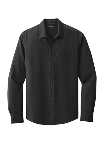 Image of Port Authority Long Sleeve Performance Staff Shirt, Black, XS