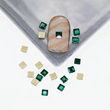 3,0 mm/4,0 mm 3D Cristales de fondo plano Cuadrados Diamantes de imitación para decoración de uñas - Verde oscuro - 3,0 mm - 500 piezas