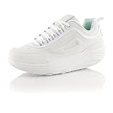  Fusskleidung® Damen Herren Sneaker Abrollsohle Sportschuhe leichte Gesundheitsschuhe Weiß EU 45