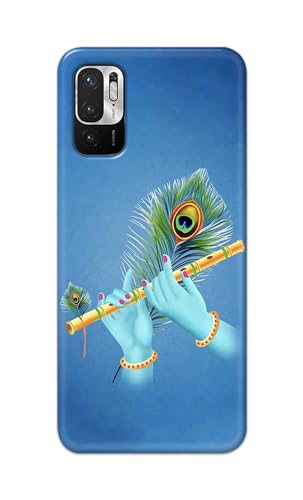 Image of PRINTFIDAA Printed Hard Back Cover Case for Mi Redmi Note 10T 5G | Mi Redmi Note 10 5G | Mi Poco M3 Pro 5G Back Cover (Flute in Krishna Hands) -112