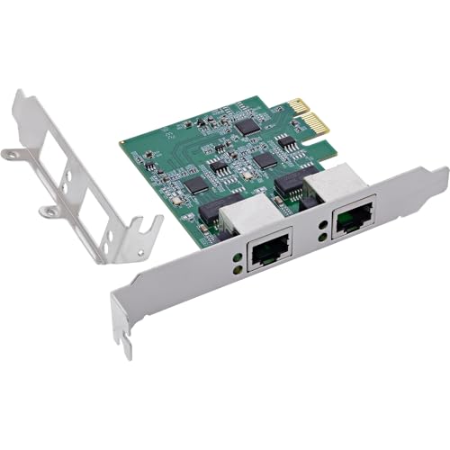InLine® Tarjeta de Red Dual Gigabit, 2 x RJ45 de 2,5 Gbps, PCIe x1, Incluye Soporte de Perfil bajo