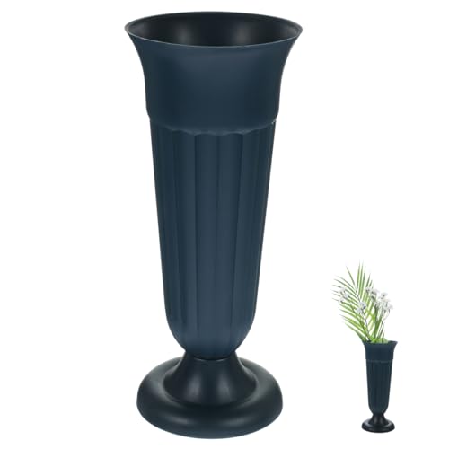 ULTECHNOVO Vase à Fleurs pour Cimetière 25,5 x 10,5 x 10 cm, Lesté & Anti-Gel, Maintien Stable des Fleurs Naturelles ou Artificielles pour Tombe, Jardin...