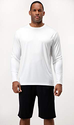 DEVOPS 2 Pack Men's Sun Protection Quick Dry Long Sleeve Rash Guard Fishing Running Garden Cycling Garage Homewear Shirt2