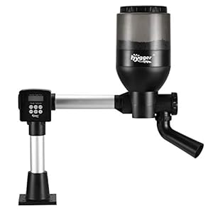 hygger LCD Control Automatic Pond Fish Feeder, Capacity 5.5L，DC 12V