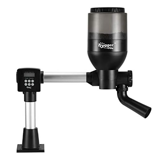 hygger LCD Control Automatic Pond Fish Feeder, Capacity 5.5L, DC 12V