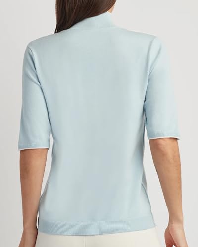 Image of Company Ellen Tracy Women's Women's Mock Neck Sweater, Carlee Elbow Sleeve Turtleneck Pullover Shirt Top
