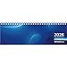Zettler Tischquerkalender 1W/2S blau 2026 &ndash; Wochenkalender 32 &times; 11 cm, 1 Woche auf 2 Seiten mit Monats&uuml;bersichten & Stundeneinteilung 7&ndash;20 Uhr, FSC-zertifiziert, blauer Einband