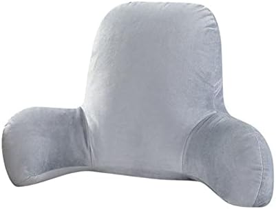 MASKMELLOW Backrest Pillows for Bed with Arms,Plush Big Backrest Reading Rest Pillow Bed Adult Backrest Lounge Cushion Back Support,T-Shape Reading Lumbar Cushion Pillows 22.8" (Gray)