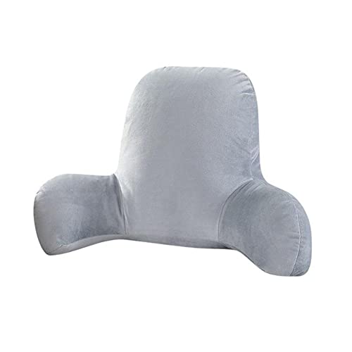Maskmellow Backrest Pillows For Bed With Arms,Plush Big Backrest Reading Rest Pillow Bed Adult Backrest Lounge Cushion Back Support,T-Shape Reading Lumbar Cushion Pillows 22.8" (Gray) #TOP1