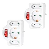 MEHR FREIRAUM - Ermöglicht mehr Freiraum für Steckplätze - Optimal in Küche, Wohn- und Schlafzimmer | Adapter für die Bedienung von bis zu 3 Haushaltsgeräten zeitgleich