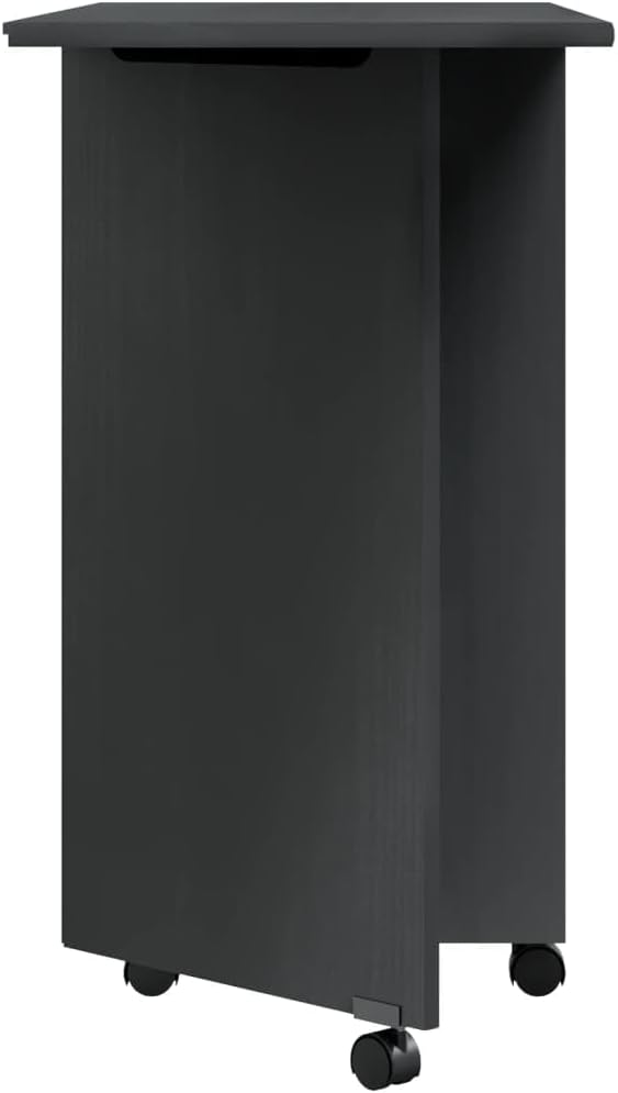 Foldable Design Rolling Cabinet with 7 Storage Drawers, Mobile Home Office Study Writing Desk with Smooth Wheels, Space Saving Compact Desk Gray