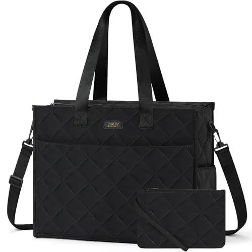 Image of IBFUN Utility Tote Bag with 24 Pockets, Large Teacher Tote for Women with Laptop Compartment, Travel Tote Bag with Zip Top