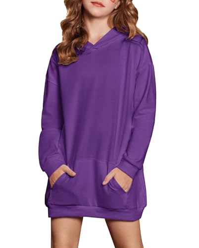 Arshiner - Arshiner Fille Sweats à Capuche Long Enfants Hoodie Manches Longues Mode Loisirs Pull Automne Hiver Capuche Sweatshirt pour Filles 9-10 Ans - -25%