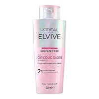 L’Oreal Paris Elvive Glycolic Gloss Shampoo, with Glycolic Acid, for Long-lasting Smooth & Shiny Hair, for Dull Hair, suitable for all Hair Types, 200ml