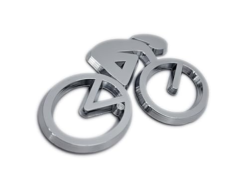 Image of Elektroplate Cycling OEM Chrome Emblem for Cars, Trucks, and All Auto | Universal Fit at 3.5 inch x 2.25 inch | Weatherproof
