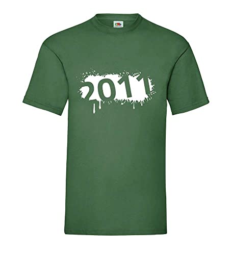T-shirt pour homme vert bouteille XXXL Farbklecks vêtement coton ample