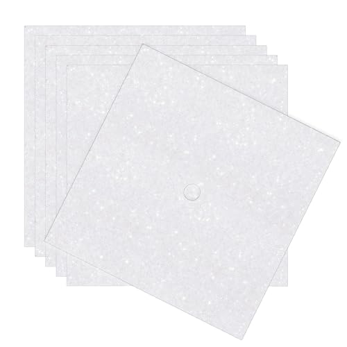 6 Sheets Graduation Cap Decoration Blank Grad Cap Topper Self-Adhesive Glitter Grad Hat Topper Cover Decor for 2026 DIY Graduation Cap Decoration White