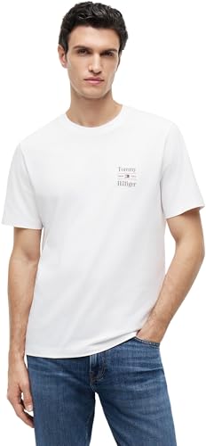 Tommy Hilfiger 2 Pack Chest Graphic Reg Tees Mw0MW45091 T-Shirt S/S, Mehrfarbig (Marineblau/Weiß), XS, Herren – Ansicht 5