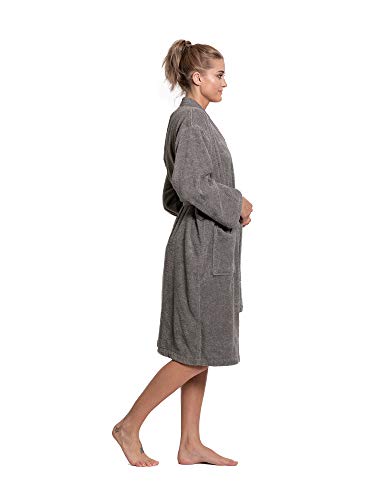 Image of Turkuoise Soft & Absorbent Towel Robe, 100% Cotton Turkish Terry Cloth Kimono Bathrobes for Women