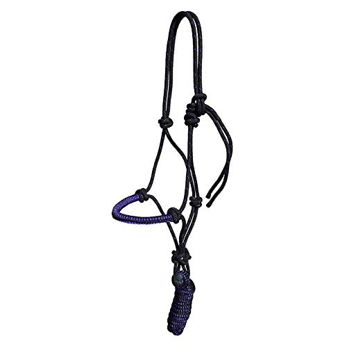 German Riding Set de licol à nœud Mila avec Tricot Full Noir/violet Cover
