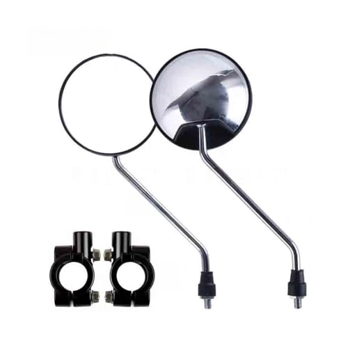 Espejos retrovisores de barra universal con tornillos de 8 mm para manillar de motocicleta redondos