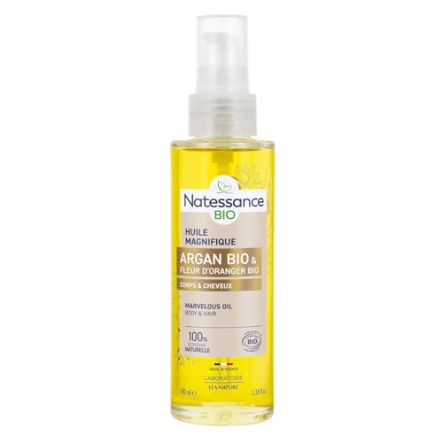 Natessance | Huile Sèche Magnifique – Lift’Argan | Lutte contre le vieillissement cutané | Corps – Cheveux | Huile d’Argan Bio & Fleur d’Oranger...