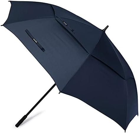 G4Free 72 Inch Huge Large Oversize Golf Umbrella Automatic Open Double Canopy Vented Windproof Stick Umbrellas, 6 Ft Heavy Duty Outdoor Doorman Umbrella Family Umbrella(Navy Blue)