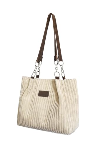 Ulisty Damen Cord Tragetasche Lässig Shopper Umhängetasche Mode Schultertasche Täglich Einkaufstasche Cordtasche