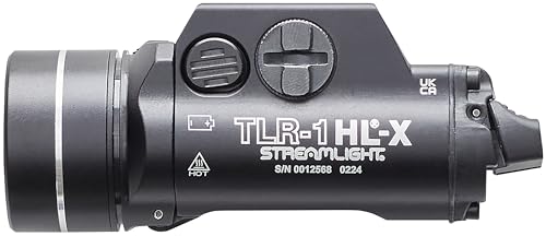 Streamlight 69500 TLR-1 HL-X 1000-Lumen 15000-Candela Rail-Mounted Tactical Weapon Light with Specific Compatibility Rail Locating Keys, Black
