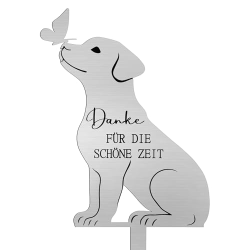 Namalu Hund Gedenkstein Outdoor Grabschmuck Metal Grabplatte mit Gravur Wetterfest Gedenktafel Draußen...