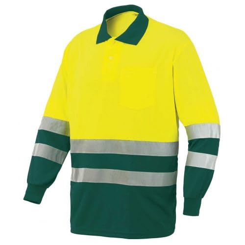 Indust.starter - Polo manga larga bicolor talla xl verde amarillo