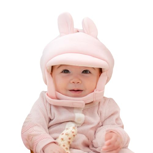 AGUARD Baby Head Protector- Baby Helmet Cotton, Adjustable & Ultra-Lightweight Head Protector for Crawling & Walking Infants, Toddlers (Bunny(Pink))