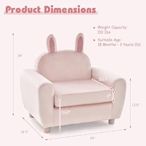 INFANS Kids Sofa Children Armrest Chair with Sturdy Wood Construction and Dutch Velvet Upholstered Toddler Armrest Couch Furniture for Nursery Kindergarten Playroom Preschool Gift for Boys Girls