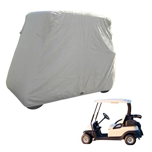Formosa Covers Deluxe 2 Passenger Golf Cart Cover | Heavy Duty Waterproof Outdoor Storage Cover for EZGO, Club Car, Yamaha, Also fits Organic Transit's Elf - Grey