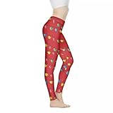 Bulopur Christmas Yoga Leggings for Women Tummy Control Soft Comfortable Christmas Lights Workout Leggings Women High Waist Compression Gym Activewear Athletic Trousers for Exercise Travel Everyday