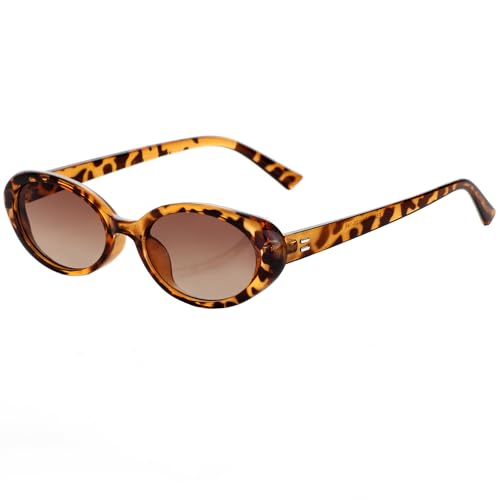 Image of Retro Oval Sunglasses for Women Men 90s Style Vintage Small Sun Glasses UV400 Protection Shades